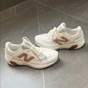 New Balance Cream and Brown Sneakers